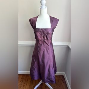 Weekend Max Mara tea-length dress. Eggplant/plum color. Cap-sleeves. From Italy.